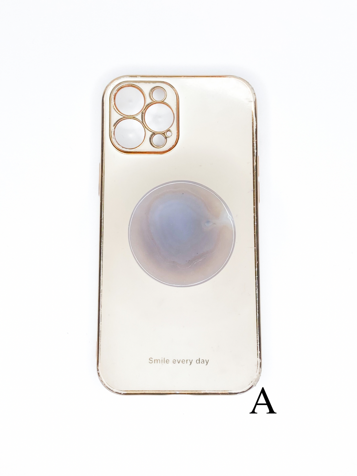 Grey Round Phone Stone