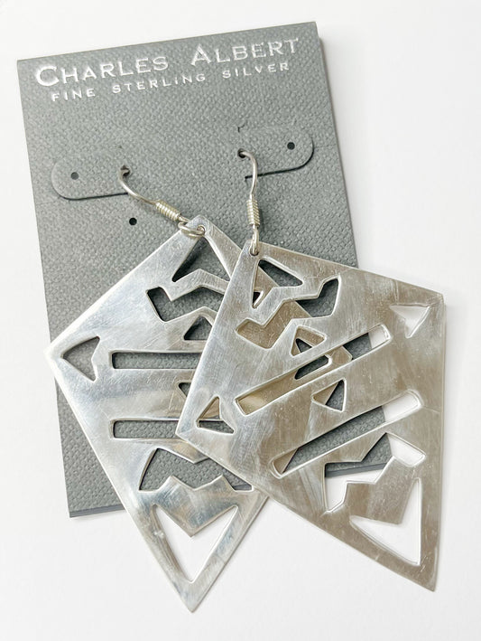 Aztec Dangles-solid Sterling Silver