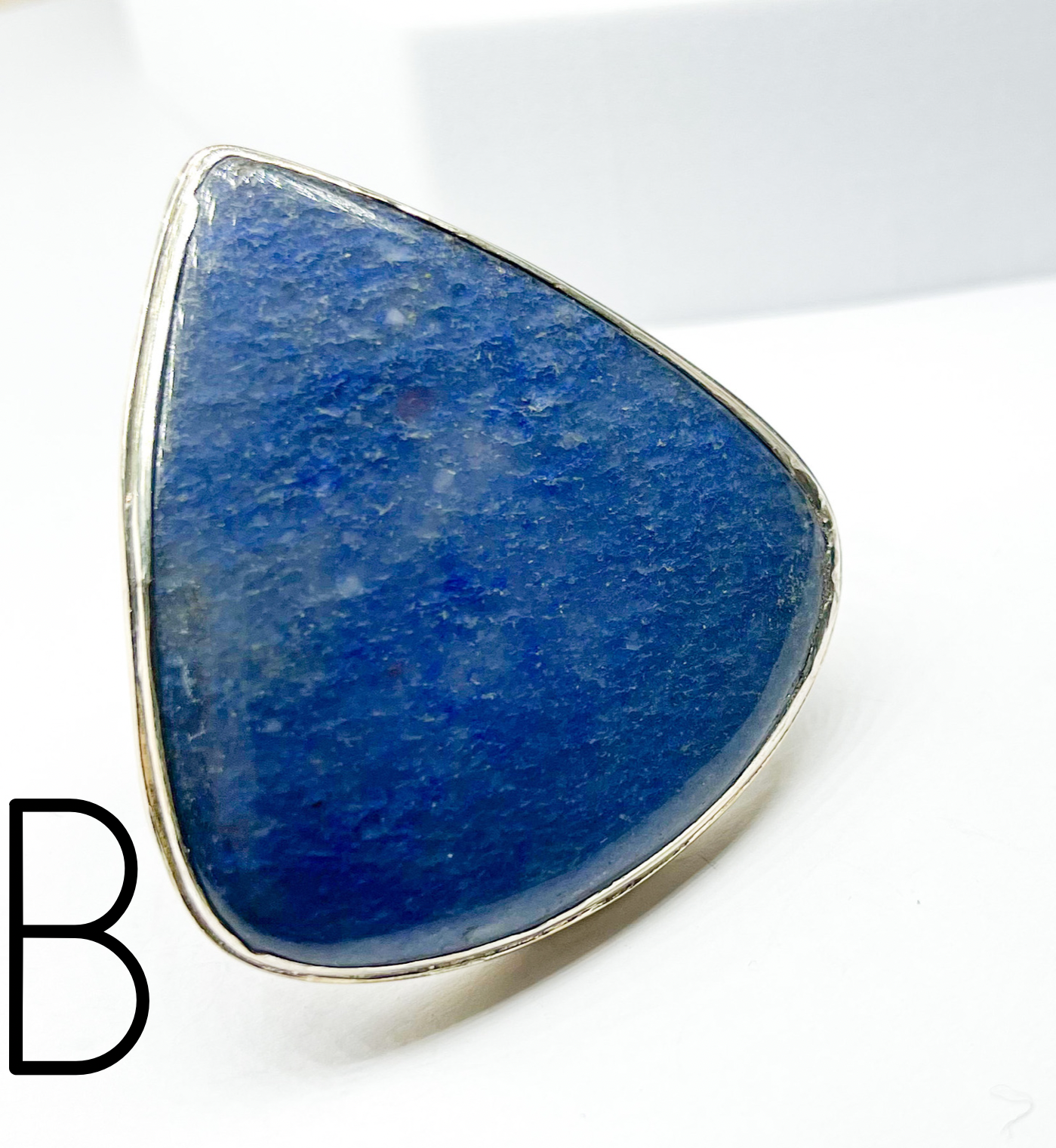 Beautiful Sodalite Statement Ring with Flex Cuff-Solid Sterling Silver