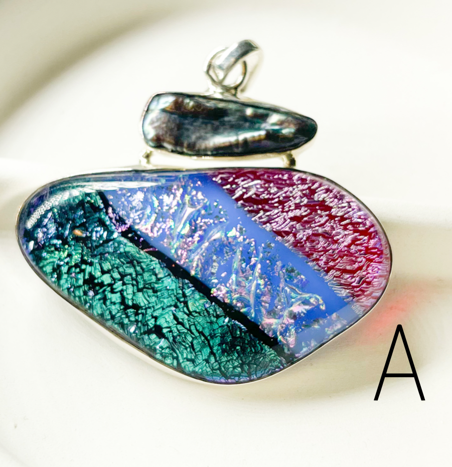 Glass Pendant Mix-Solid Sterling Silver