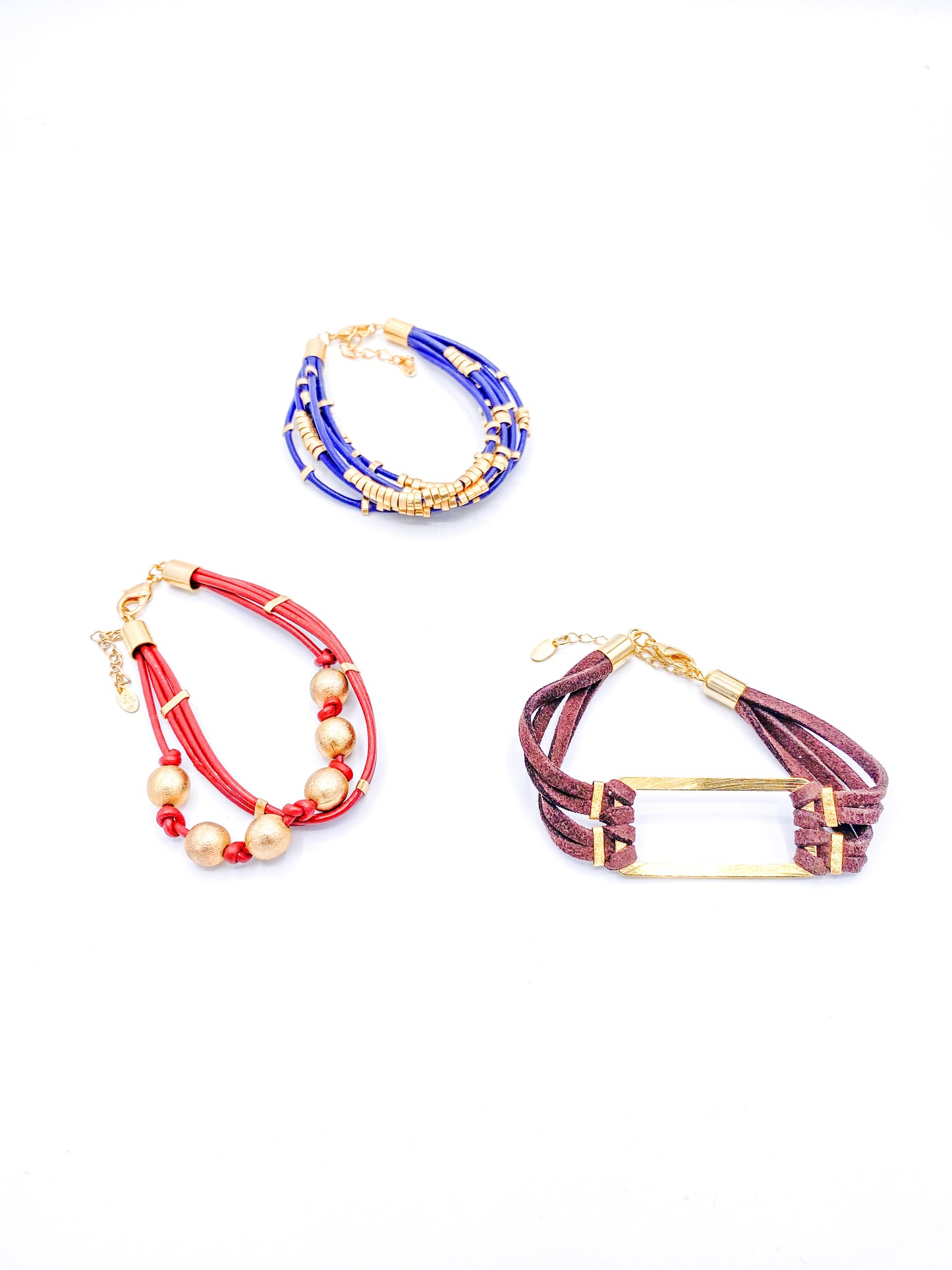 Leather and gold Brzilian Bracelet - 18k Gold Filled