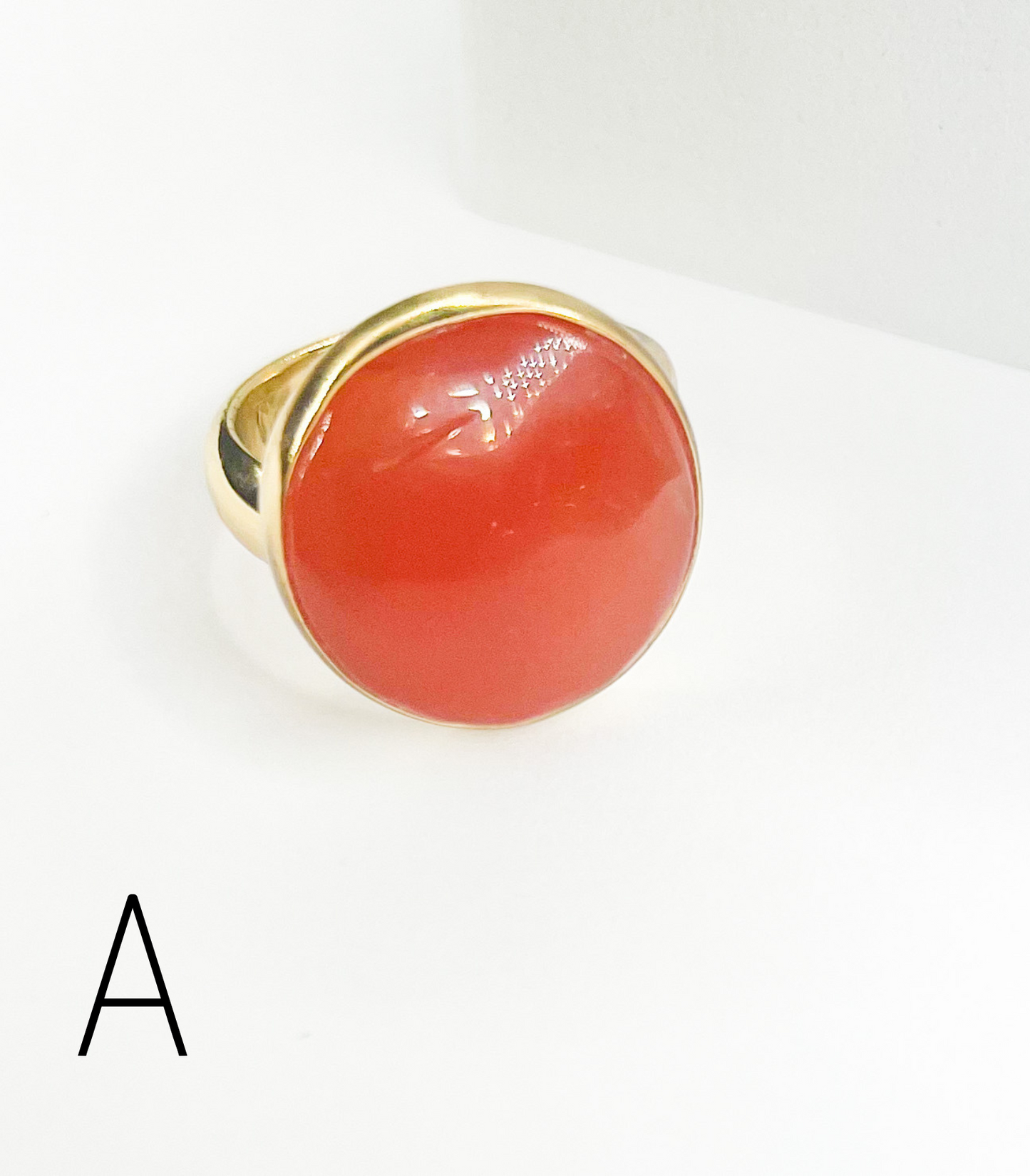 Carnelian Polka Dot Faceted Ring Mix -Alchemia