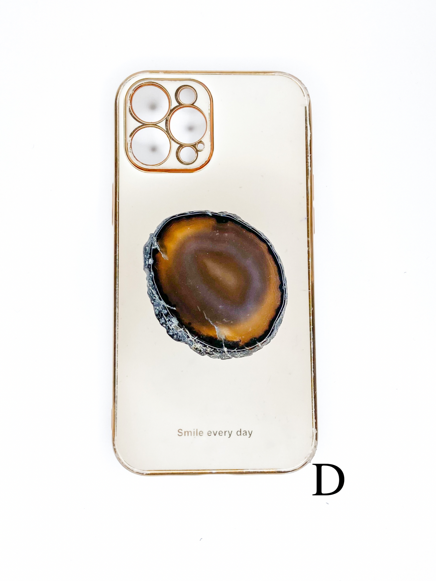 Black Natural Raw Agate Phone Stone