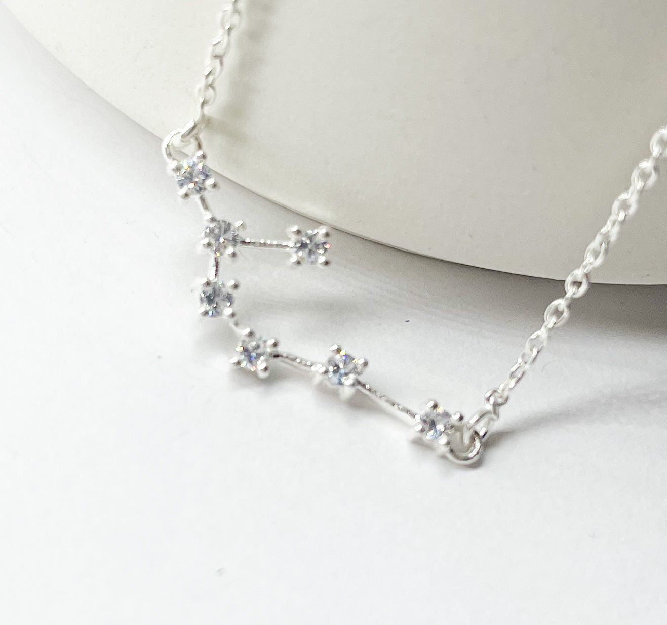 Cancer Zodiac Necklace-Silver Constellation