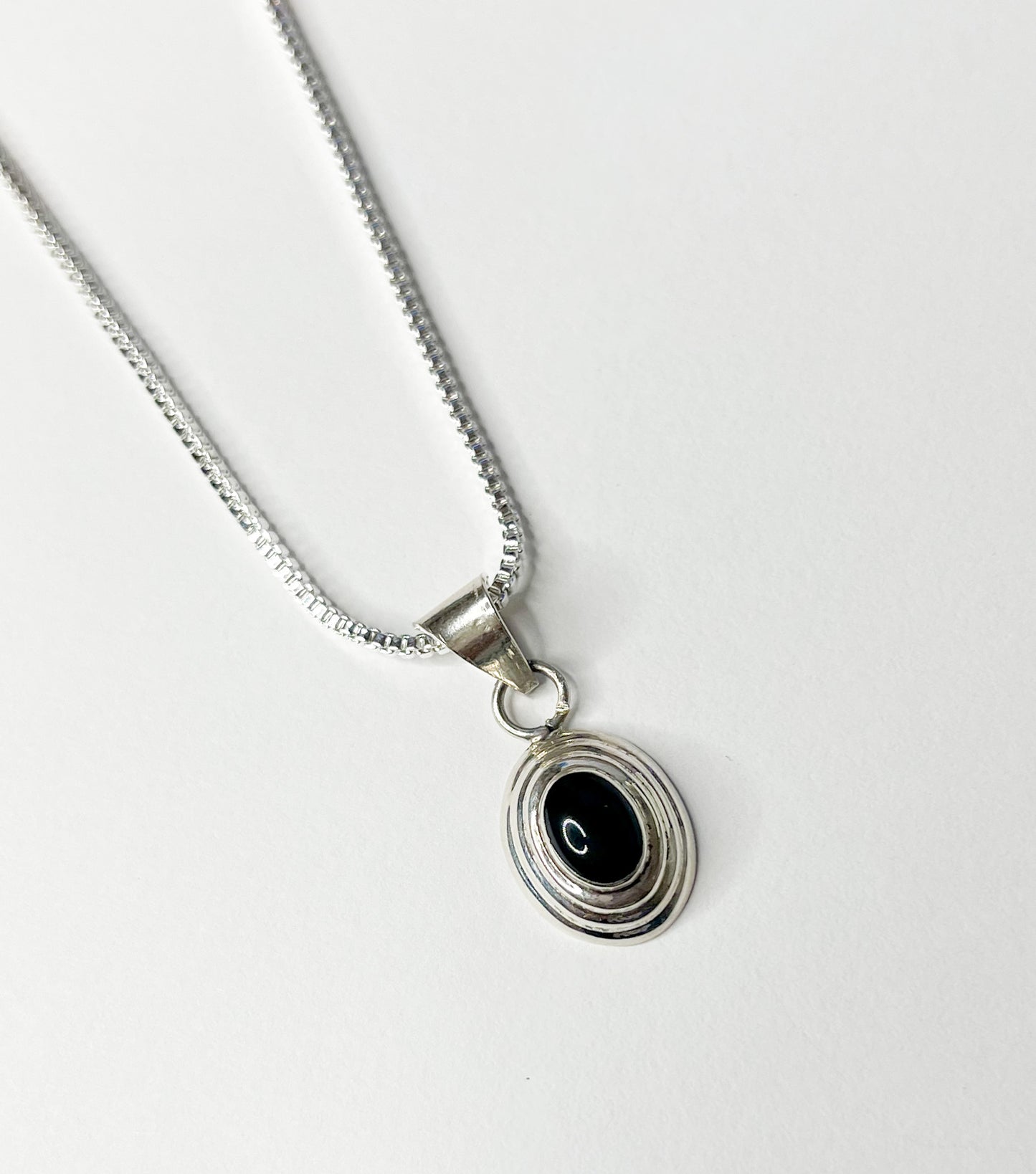 Dainty Onyx Pendant-Solid Sterling Silver