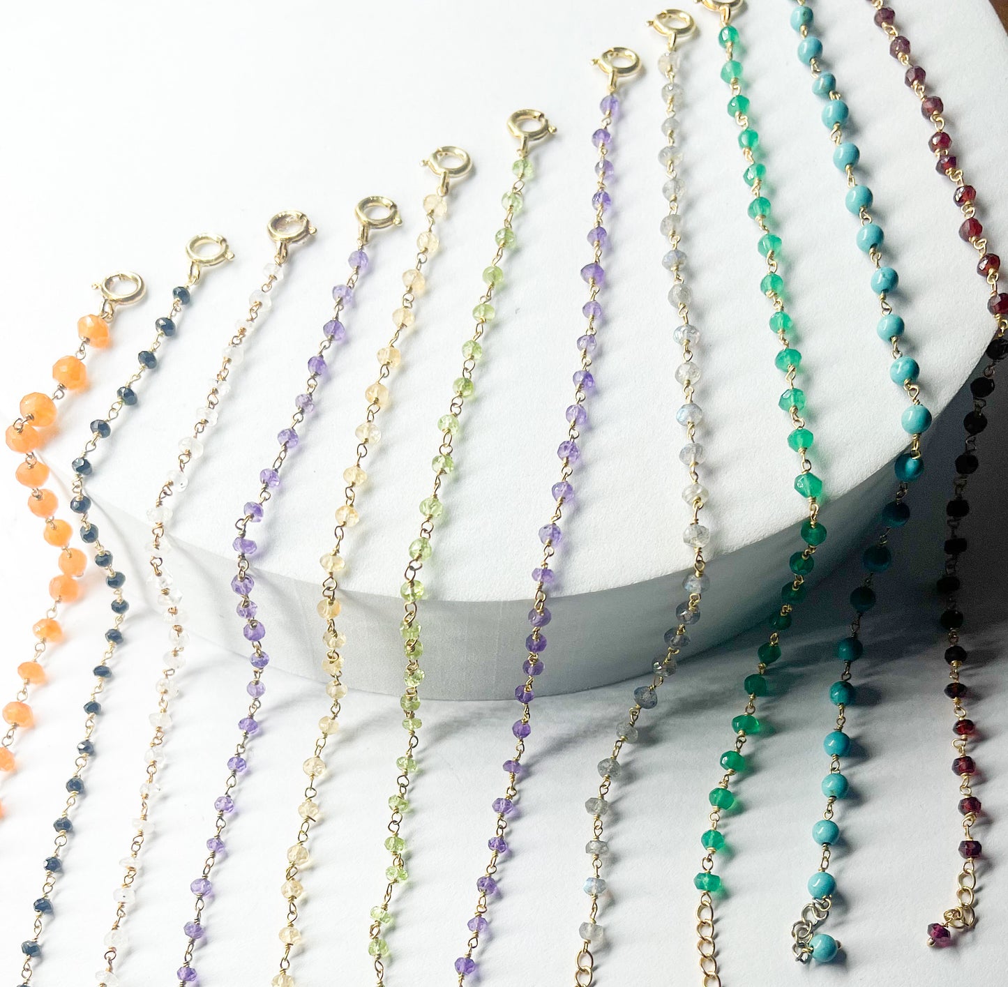 Iolite Beaded Bracelet-Vermeil