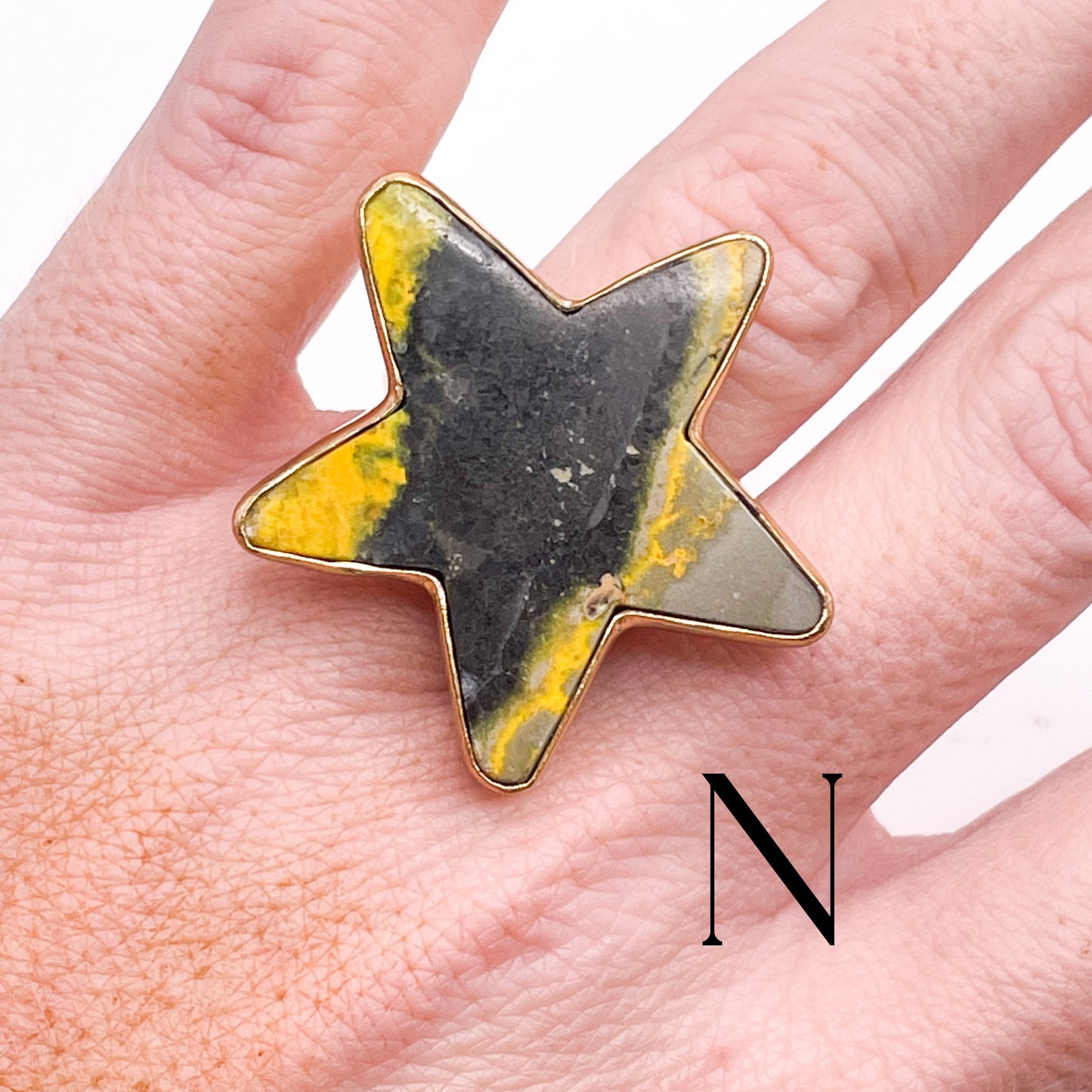 BUMBLE BEE JASPER STARR RING -=ALCHEMIA