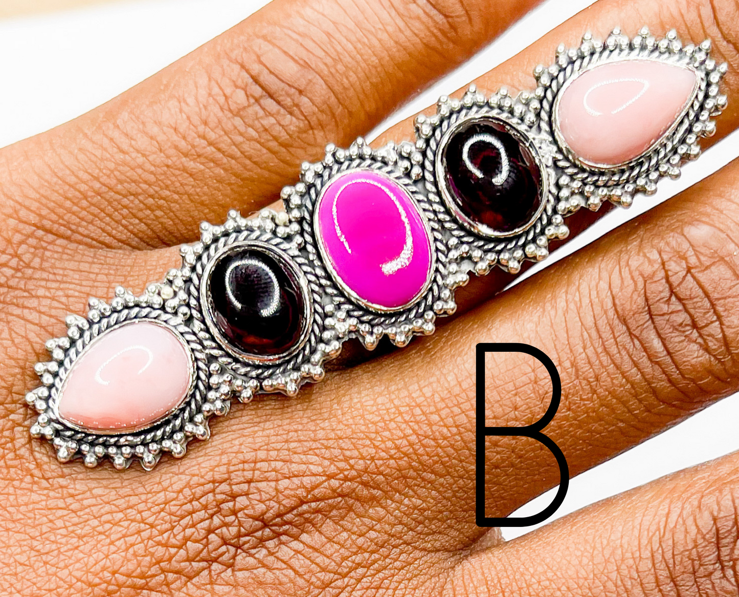 Multi Stone Adjustable Crawler Rings - Solid Sterling Silver
