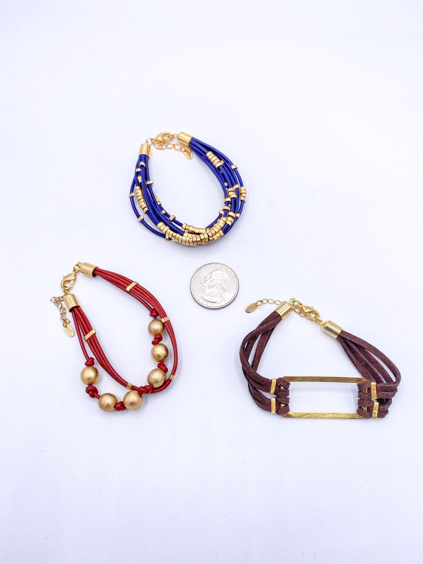 Leather and gold Brzilian Bracelet - 18k Gold Filled