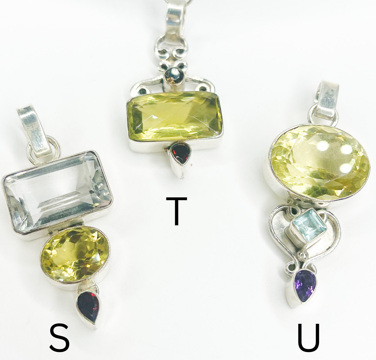 Citrine Pendant Mix-Solid Sterling Silver