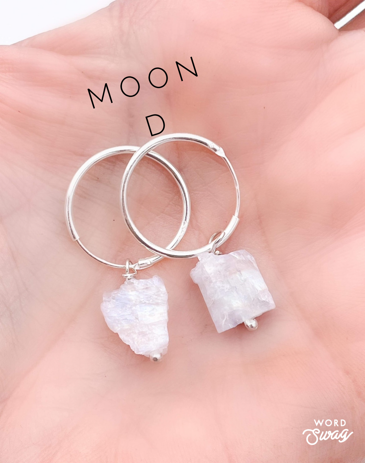Huggies W Natural Stones-Solid Sterling Silver