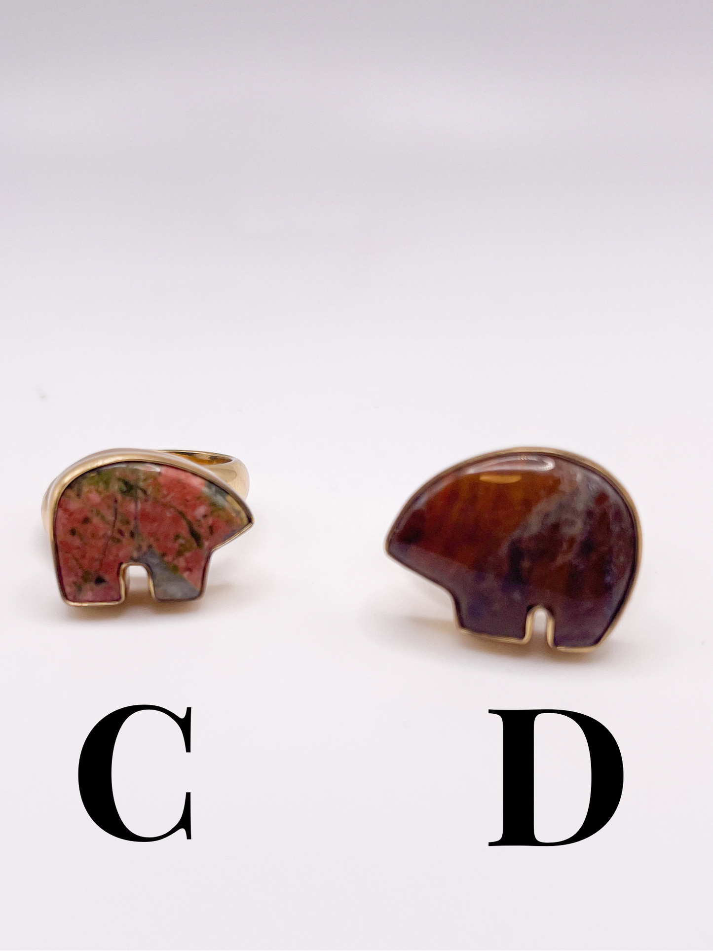 Mini Mix Stone Bear Adjustable Rings-Alchemia