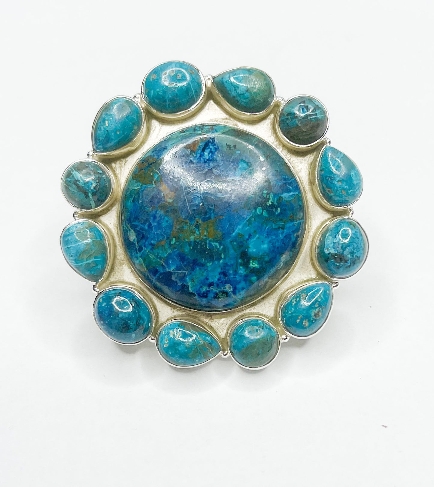 Azurite Adjustable Ring -Solid Sterling Silver