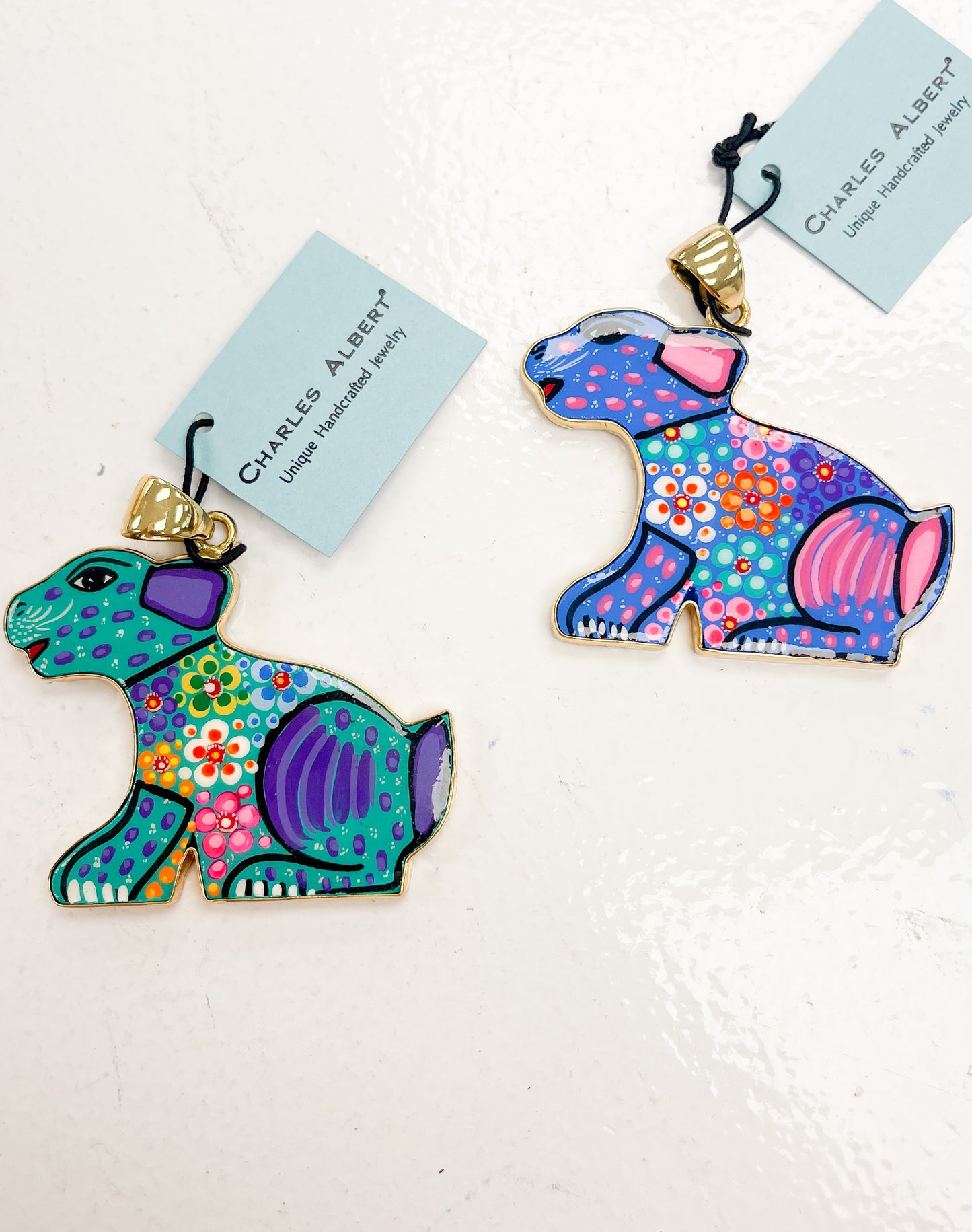 Hand painted dog pendant