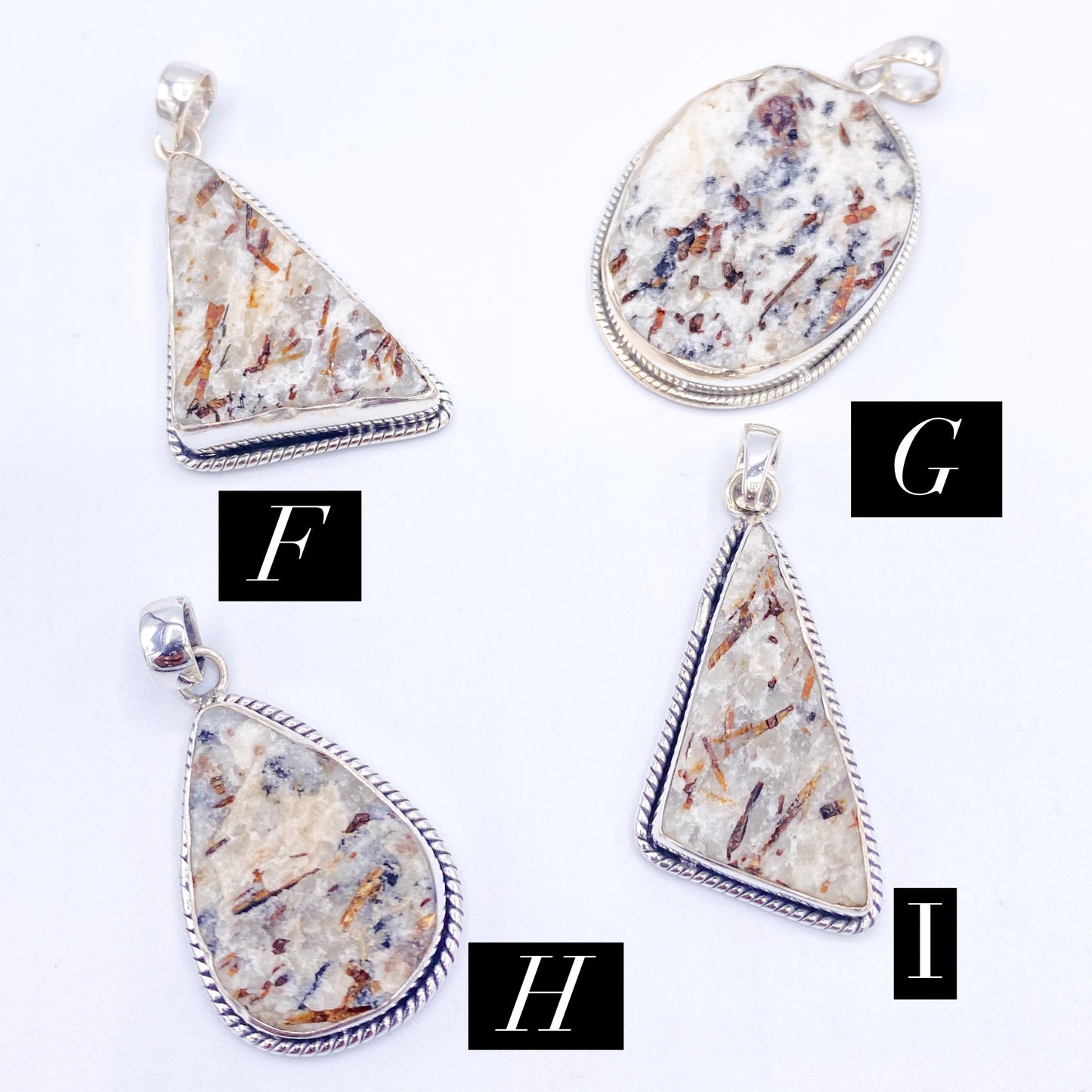Astrophyllite Pendant Variety - Solid Sterling Silver