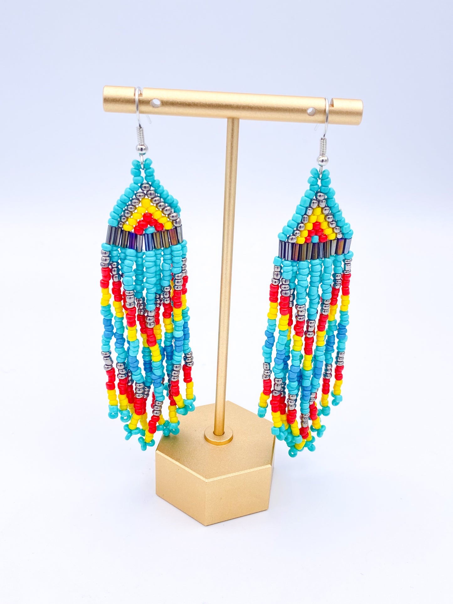 Colorful Beaded Dangle Earrings