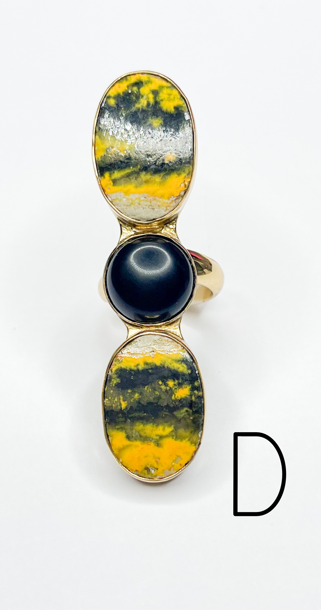 Bumble Bee Jasper Crawler With Black Onyx Ring-Alchemia