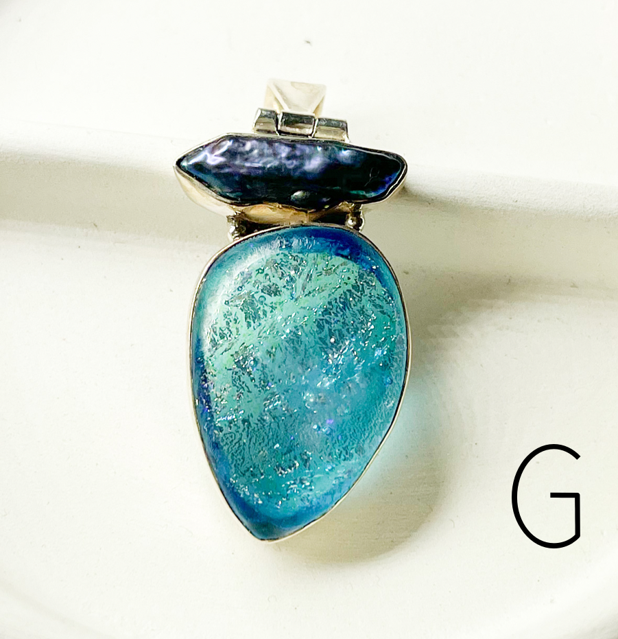 Glass Pendant Mix-Solid Sterling Silver