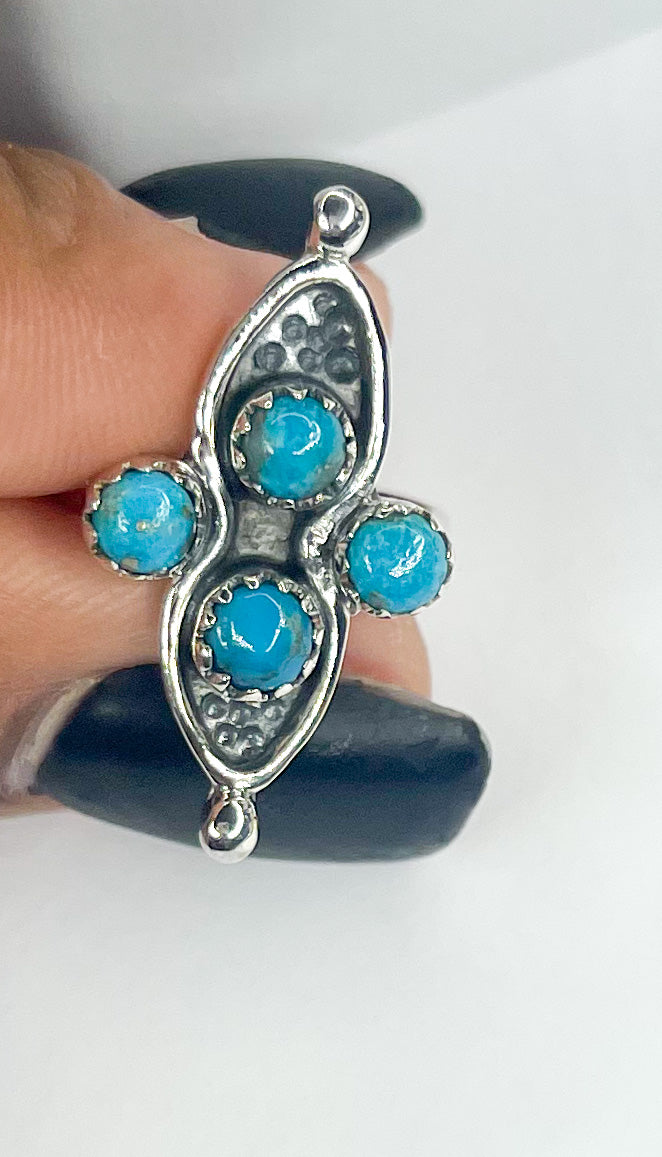 Unique Turquoise Min Crawler Adjustable Ring-Solid Sterling Silver