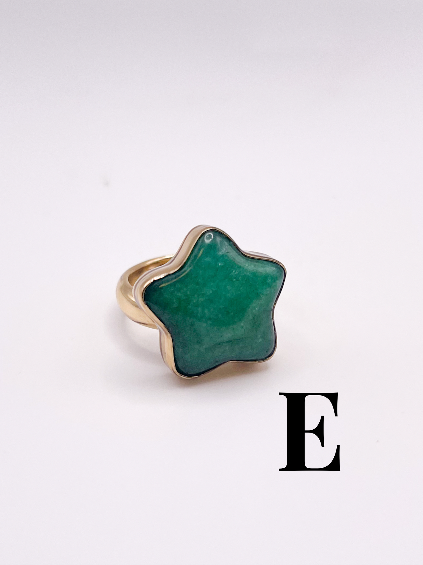 Goldstone and Green Quartz Star Adjustable Rings-Alchemia