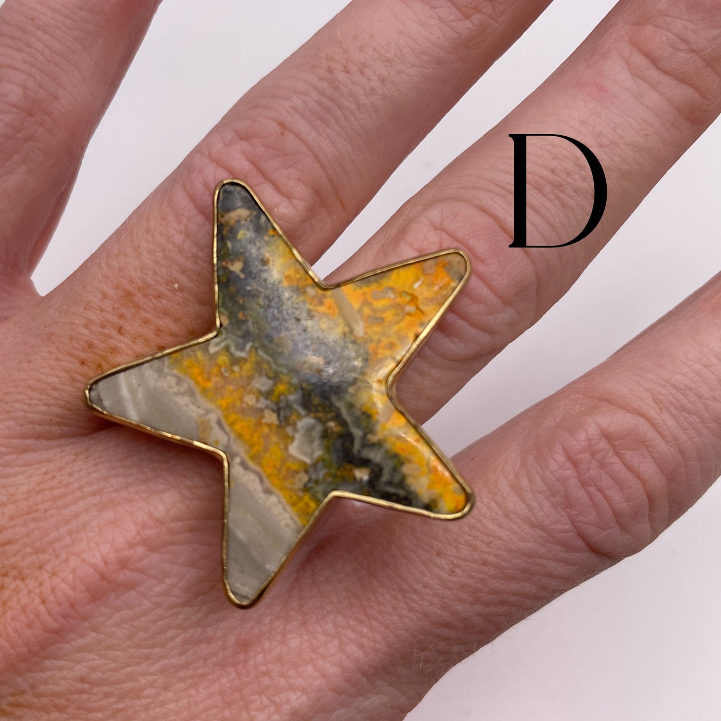 BUMBLE BEE JASPER STARR RING -=ALCHEMIA