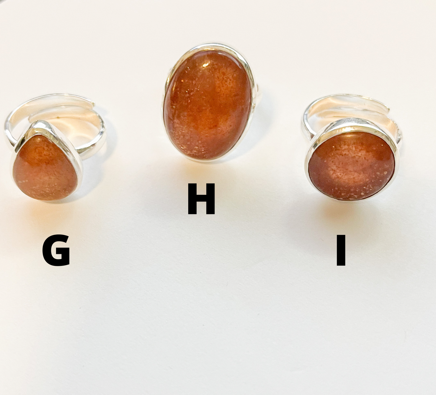 Sun Stone Adjustable ring-Solid Sterling Silver