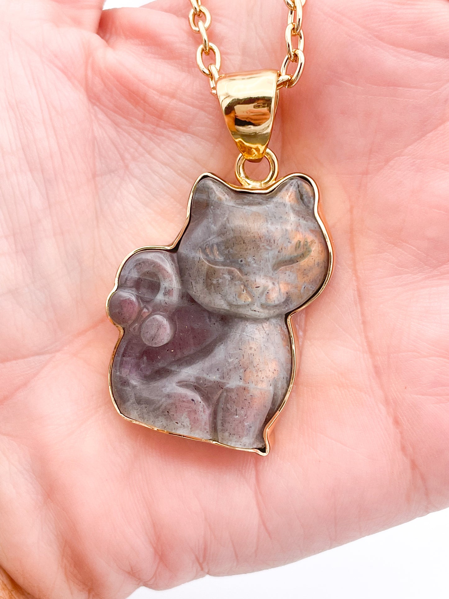 Labradorite Kitty pendant-Alcehmia