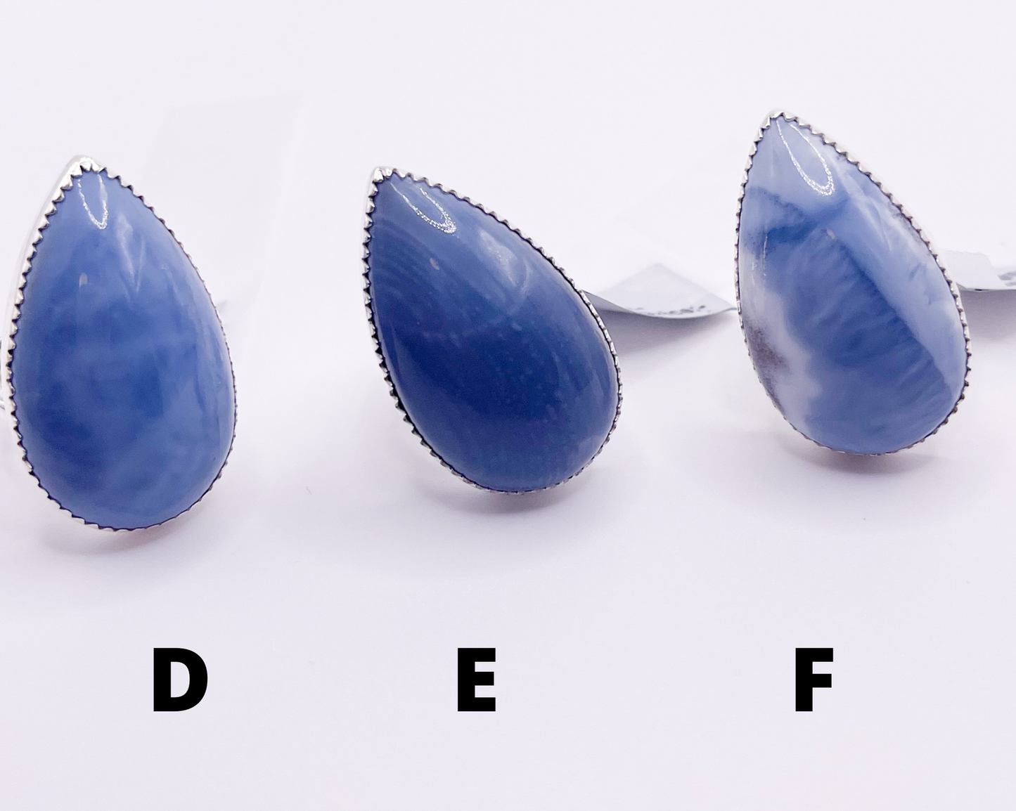 Blue Opal Tear Ring-Solid Sterling silver