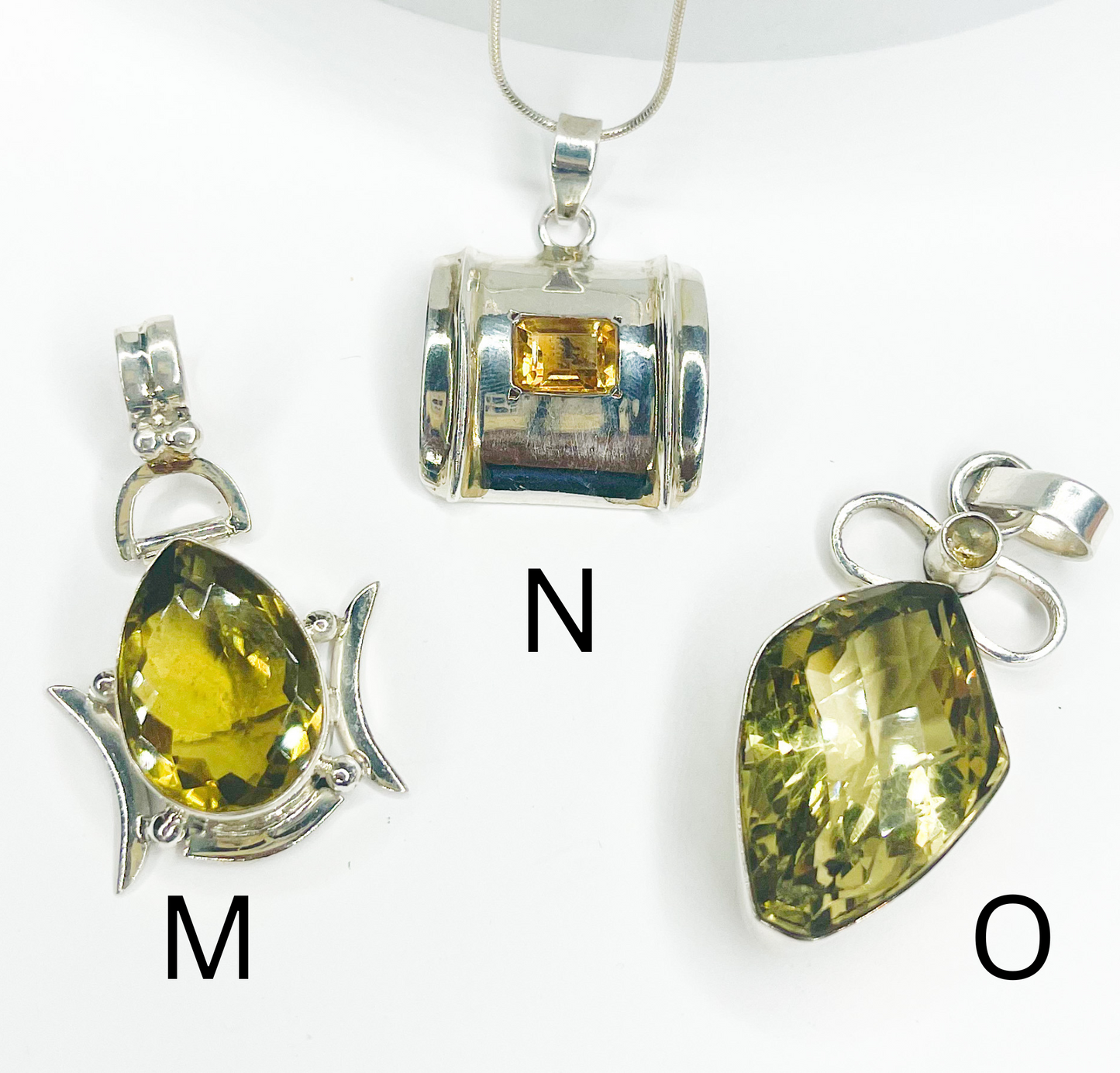 Citrine Pendant Mix-Solid Sterling Silver