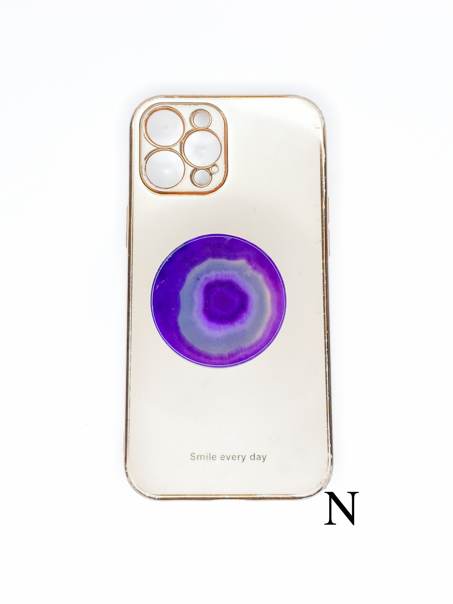 Purple Round Phone Stone