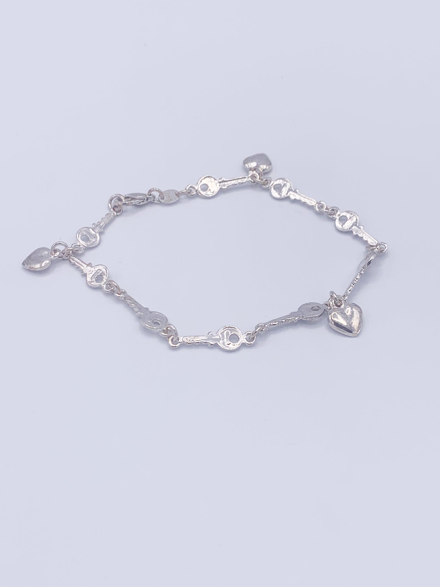 Key Bracelet W Heart Charms