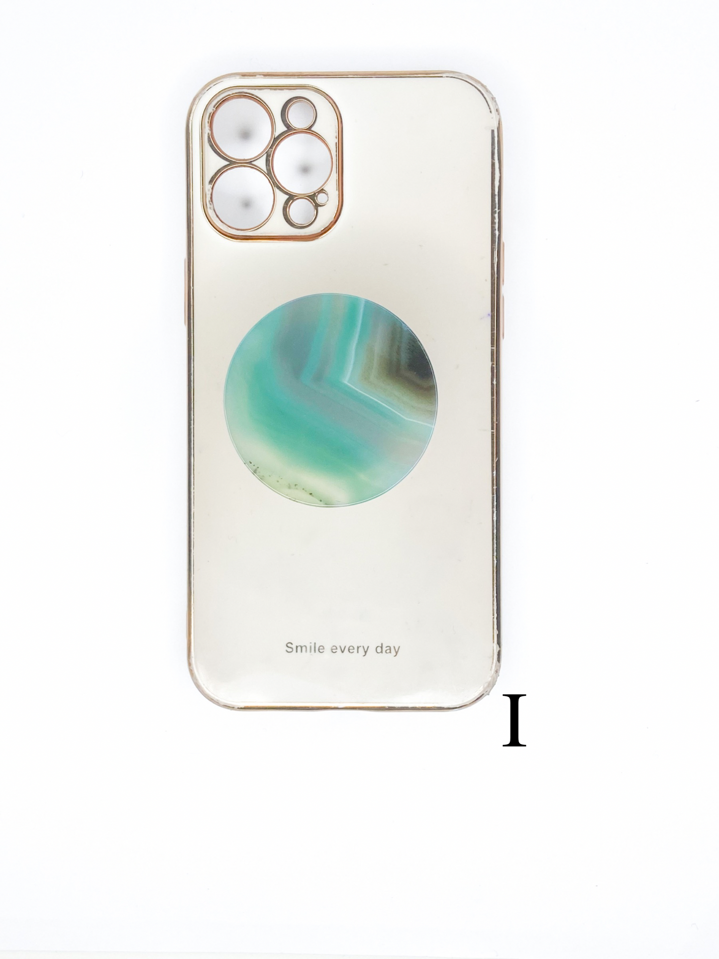 Green Round Agate Phone Stone