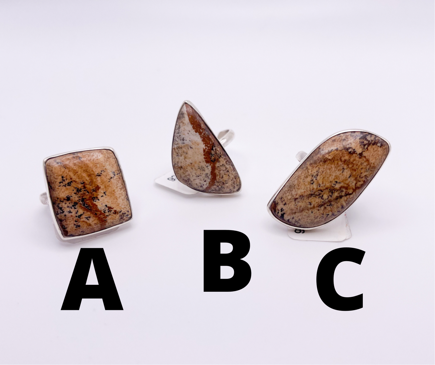 Picture Jasper Ring Mix-Solid Sterling Silver