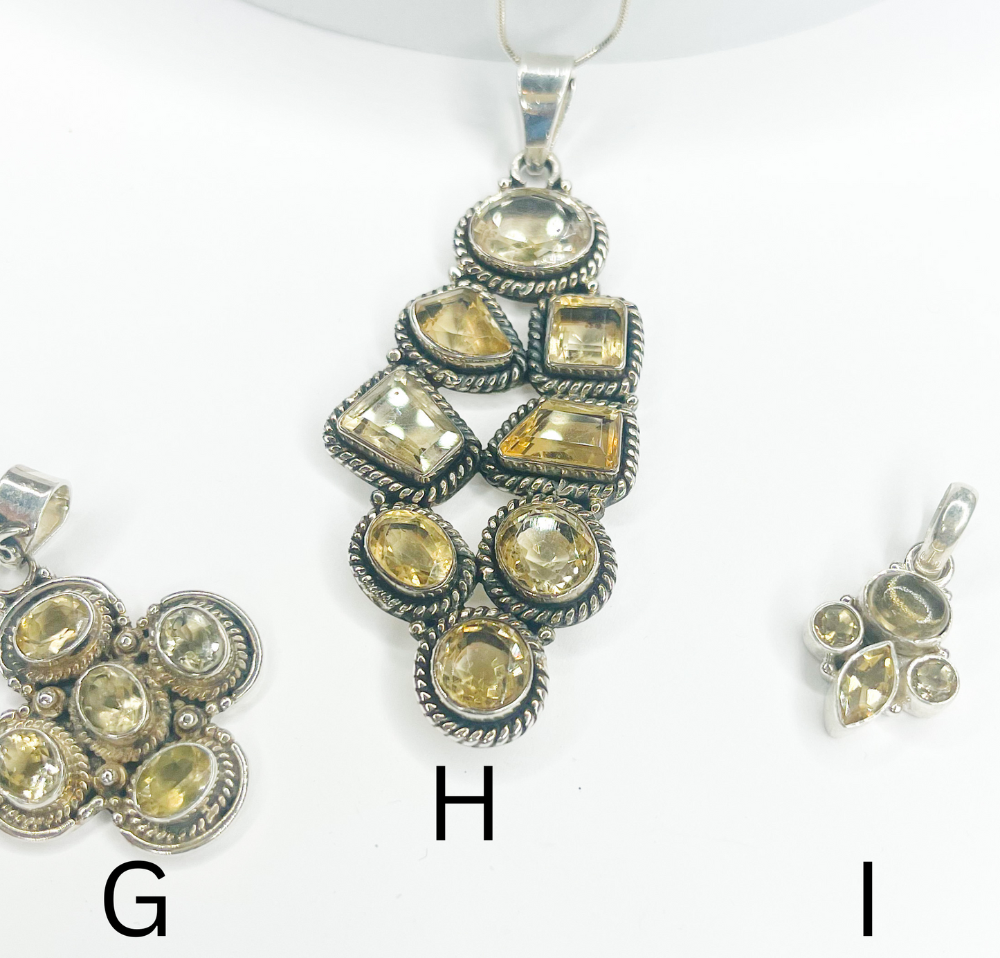 Citrine Pendant Mix-Solid Sterling Silver
