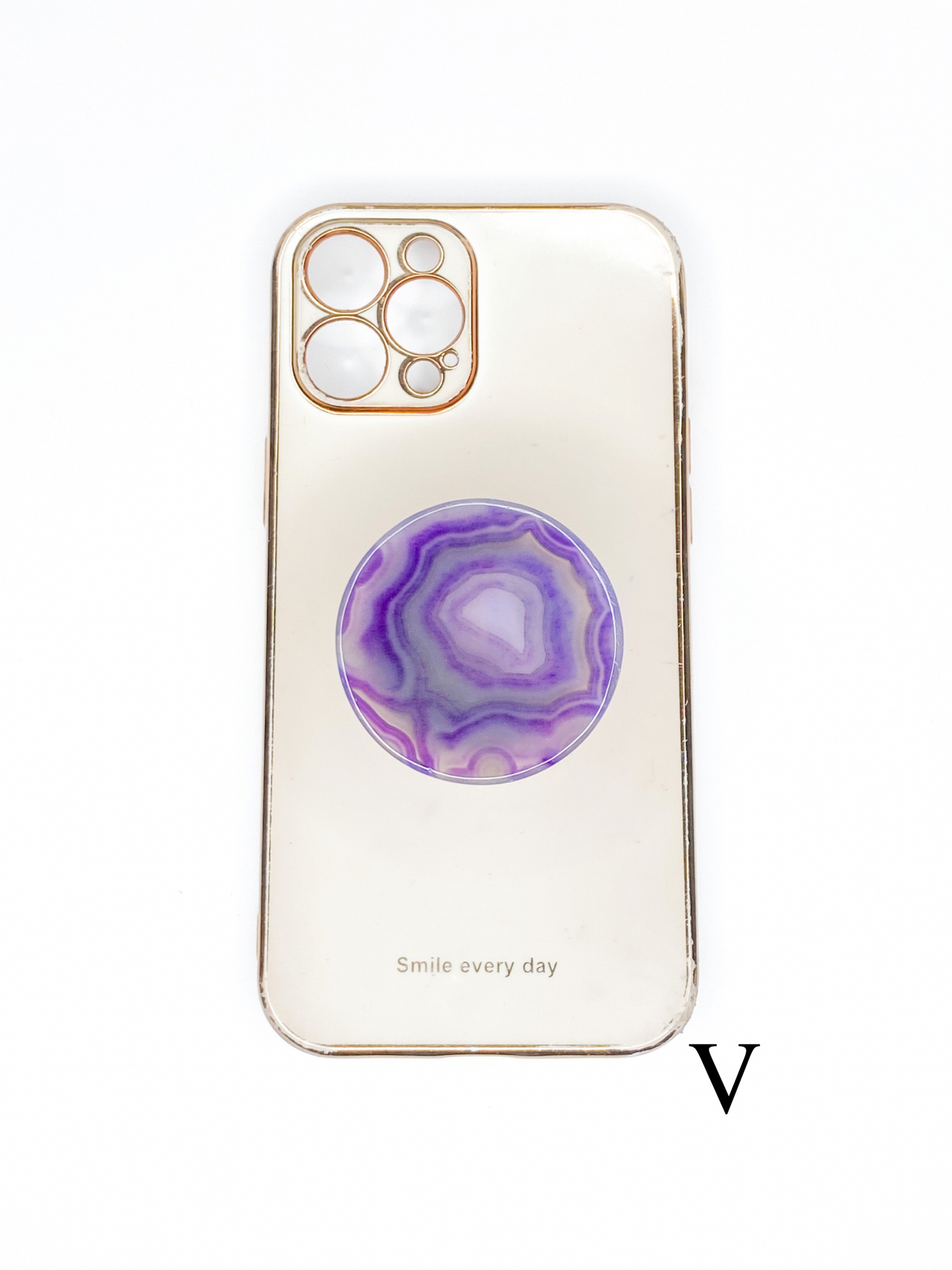 Purple Round Phone Stone