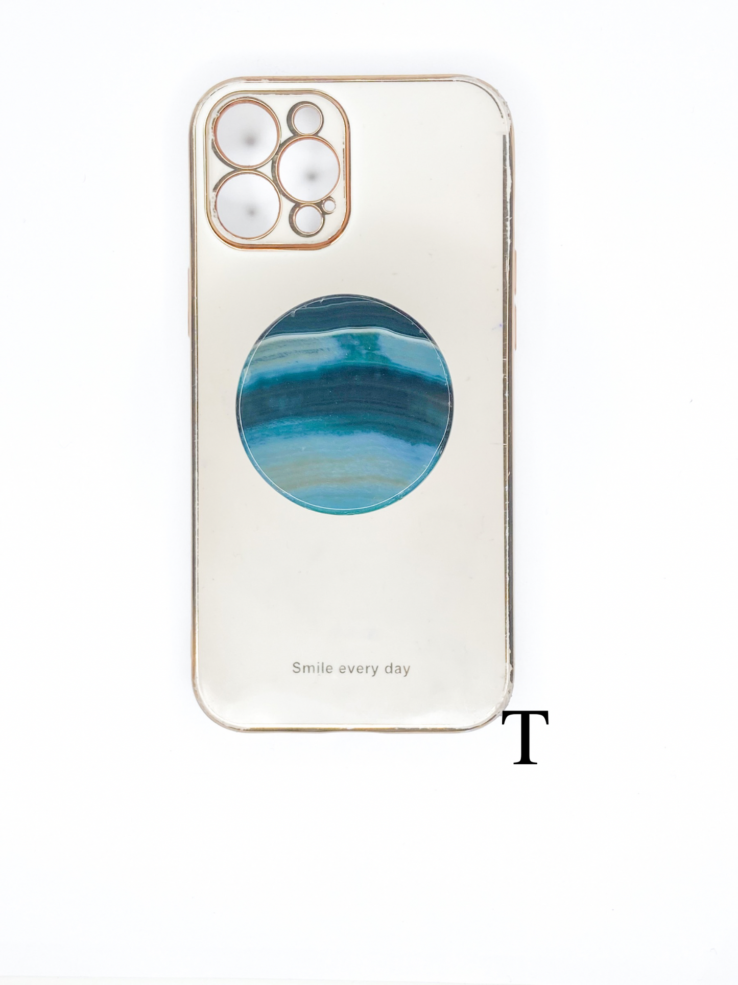 Green Round Agate Phone Stone