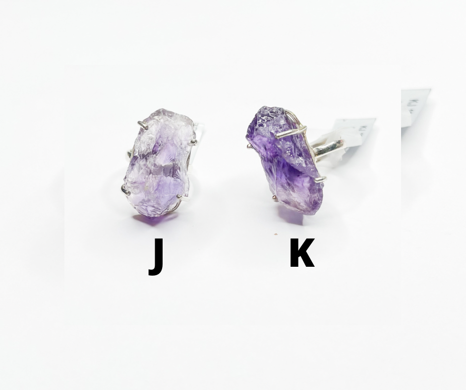Raw Amethyst Statement Ring-Solid Sterling Silver