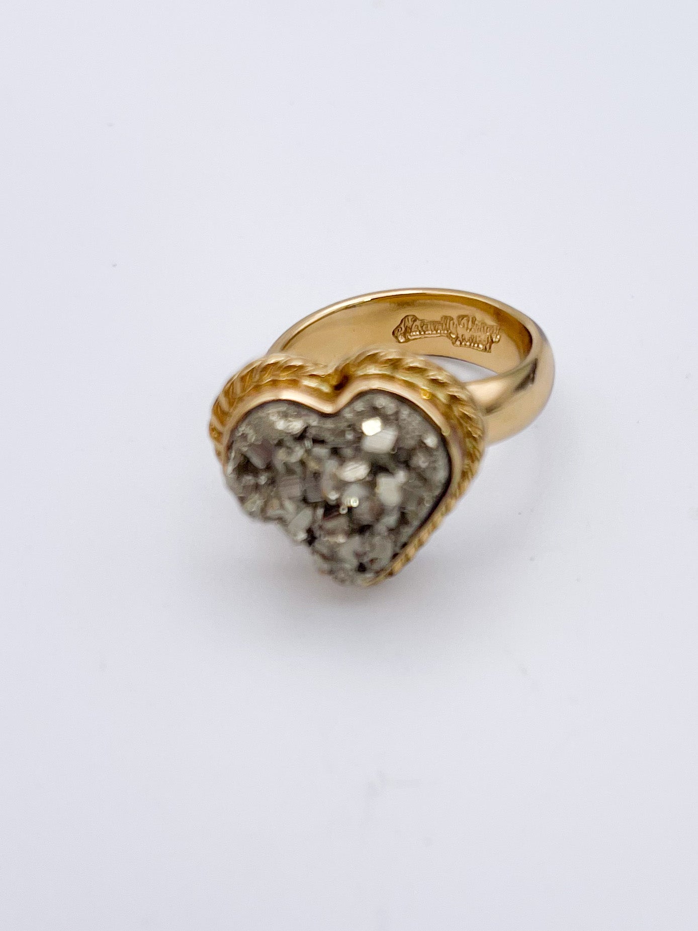 Pyrite Heart Adjustable RIng-Alchemia