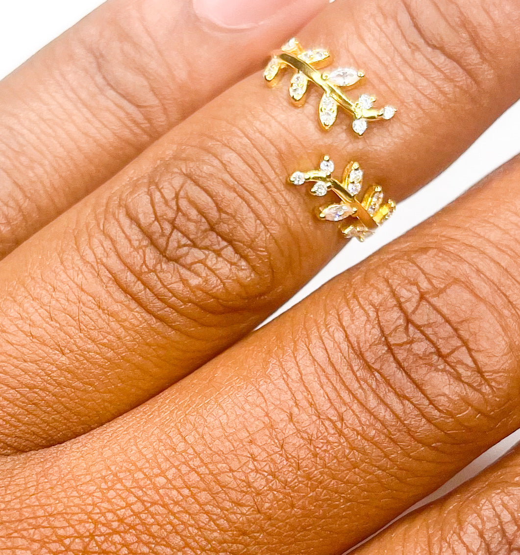 Gold Bypass leaf Ring-SSS