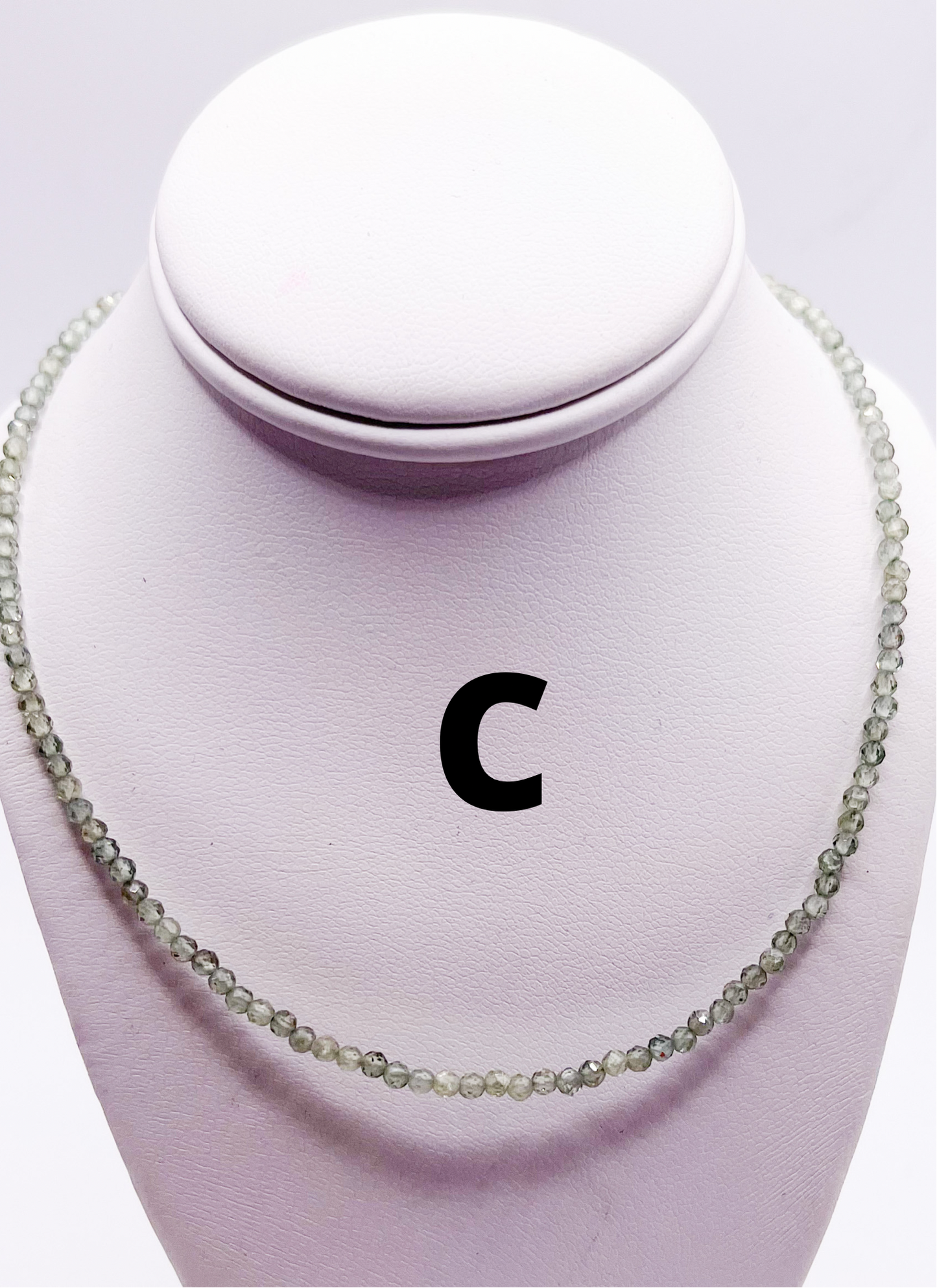 Dainty Stone necklace-Solid Sterling silver