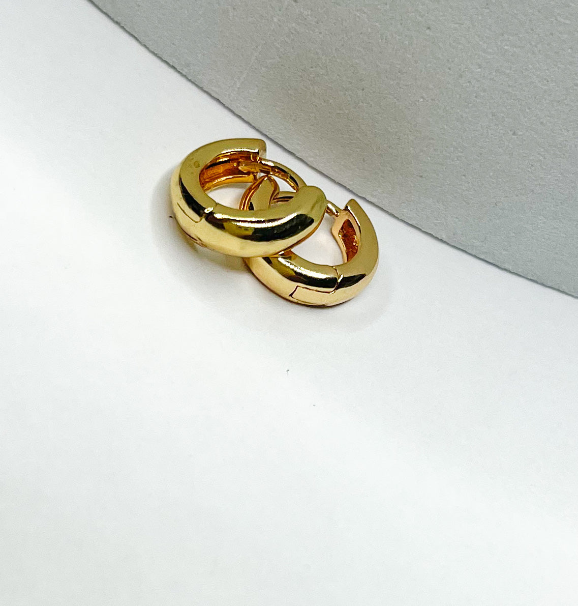 Solid dainty Huggies-18k Gold filled
