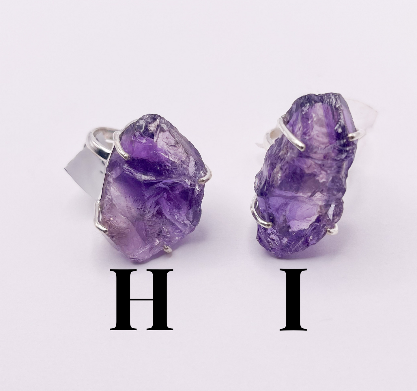 Raw Amethyst Statement Ring-Solid Sterling Silver