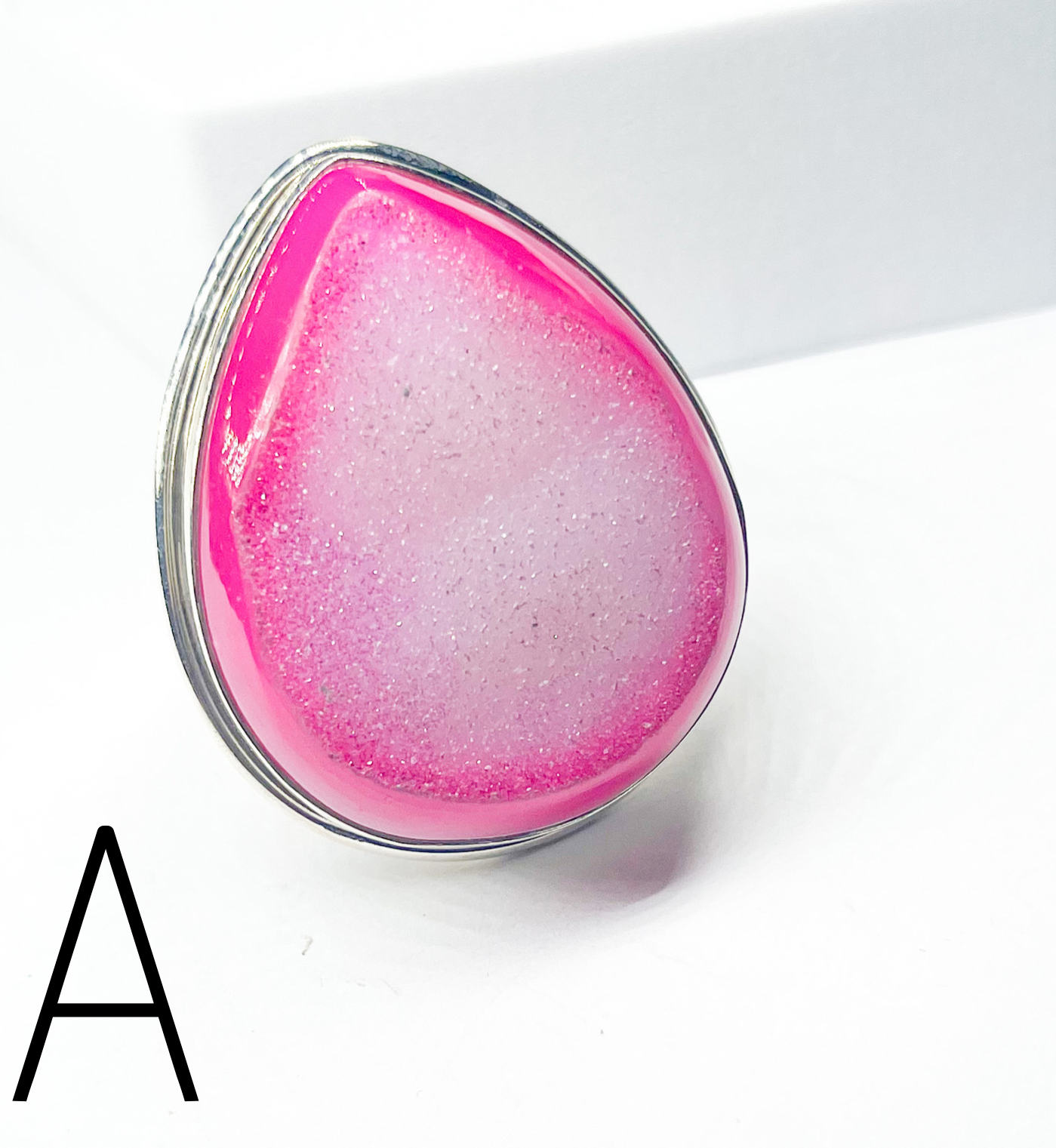 PINK DRUZY STATEMENT RING % FLERX CUFF -SSS