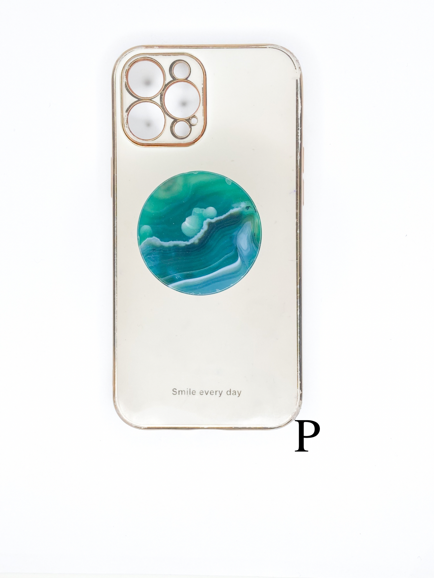 Green Round Agate Phone Stone