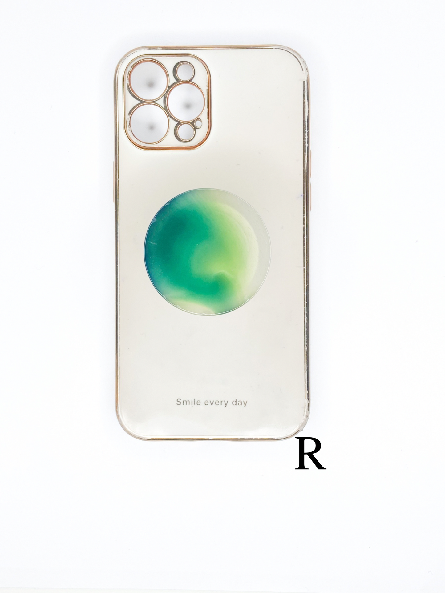 Green Round Agate Phone Stone