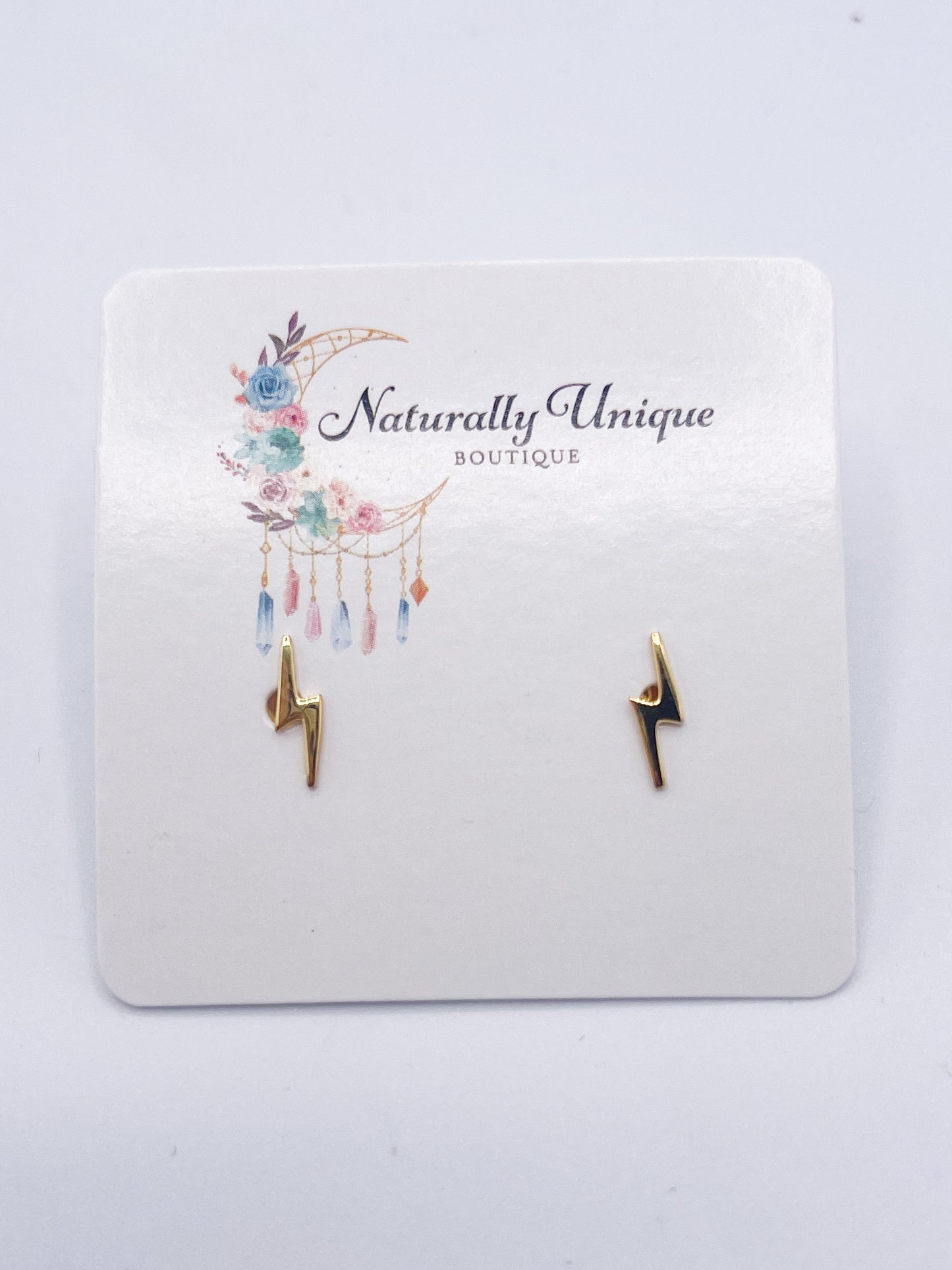 Dainty Lightening Bolt Studs-14k Gold Plated